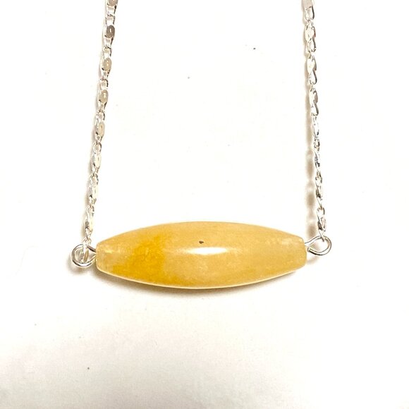 2/$20, Natural Yellow Aventurine Necklace, Genuine Gemstone & Stainless Chain - Picture 4 of 9